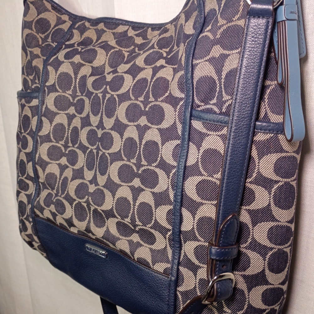 Coach Canvas and Leather Shoulder Bag - Black and Brown - Picture 3 of 14